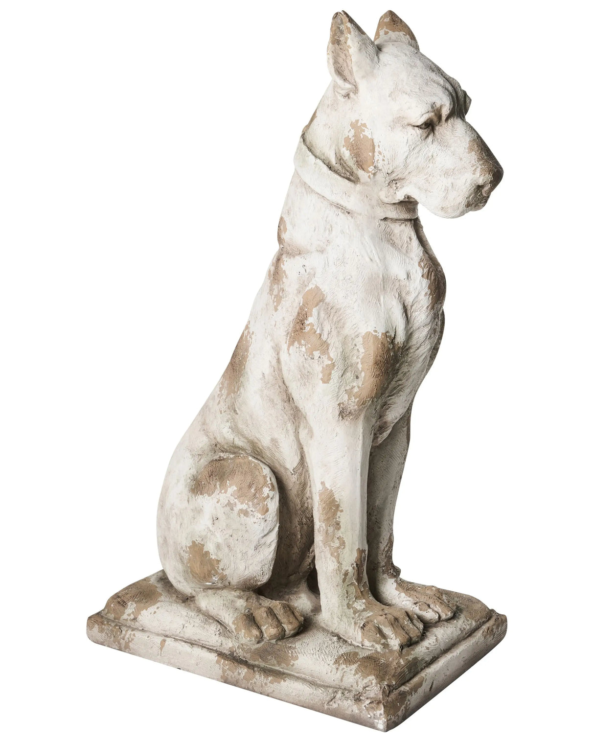 Decorative Garden Figurine Beige MgO Dog 30 x 46 x 81 cm Accent Piece Decoration Garden Terrace Patio Beliani