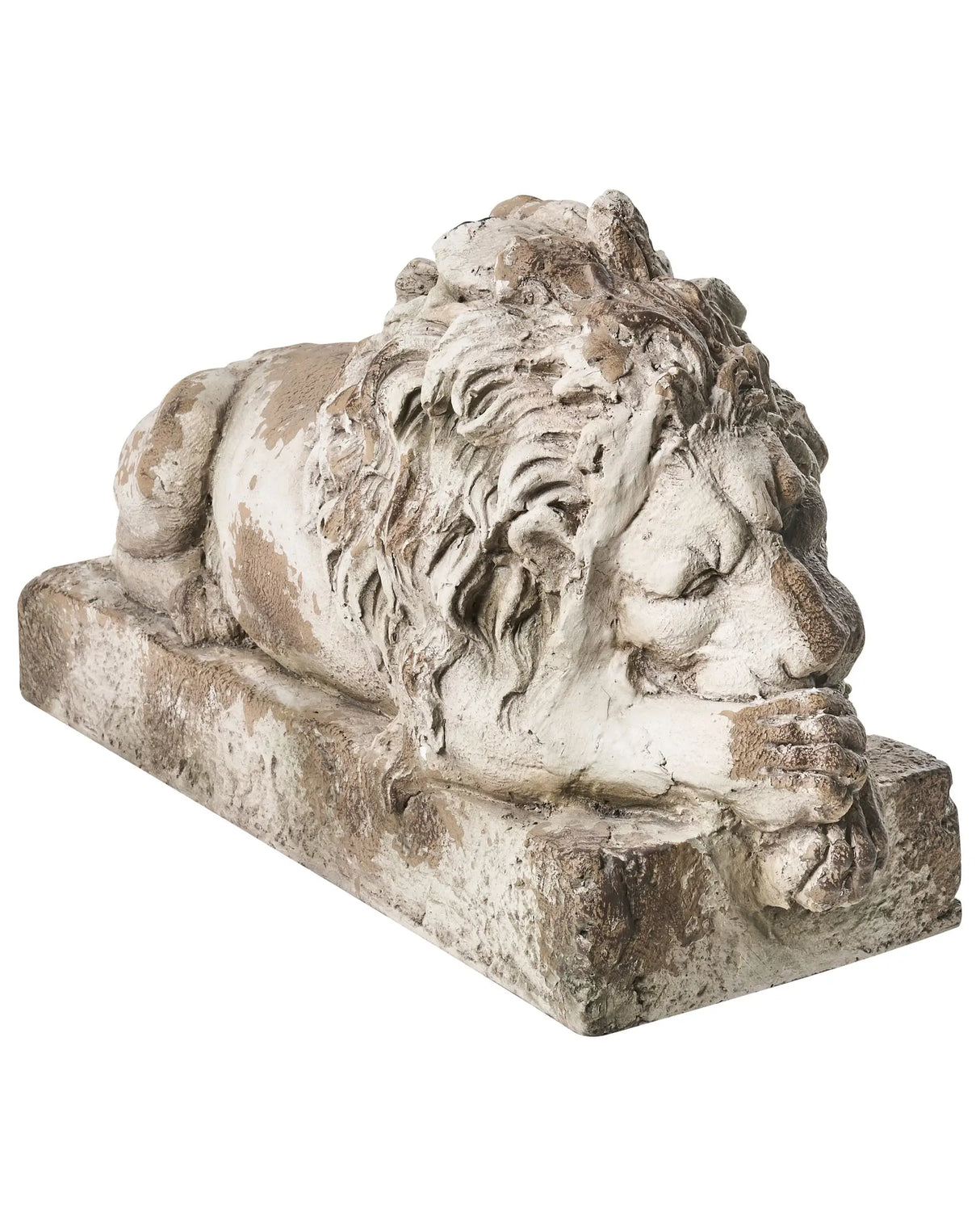 Decorative Garden Figurine Beige MgO Lion 23 x 64 x 38 cm Accent Piece Decoration Garden Terrace Patio Beliani