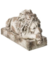 Decorative Garden Figurine Beige MgO Lion 23 x 64 x 38 cm Accent Piece Decoration Garden Terrace Patio Beliani