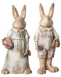 Set of 2 Decorative Garden Figurines Multicolour MgO Rabbits Accent Piece Easter Decoration Garden Terrace Patio Beliani