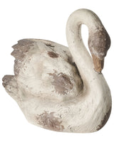 Decorative Garden Figurine Beige MgO Swan 22 x 44 x 37 cm Accent Piece Decoration Garden Terrace Patio Beliani