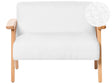 Kids Sofa White Boucle Upholstered with Armrests Modern 1-Seater Toddler Couch Beliani