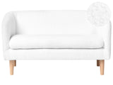 Kids Sofa White Boucle Upholstered with Armrests Modern 1-Seater Toddler Couch Beliani