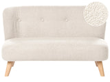 Kids Sofa Beige Boucle Upholstered with Armrests Modern Toddler Couch Beliani