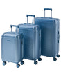 Set of 3 Suitcases Blue Synthetic Material Iron Silent Wheels Anti-Theft Zipper 3 Sizes TSA Lock Comfort Beliani