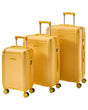 Set of 3 Suitcases Yellow Synthetic Material Iron Silent Wheels Anti-Theft Zipper 3 Sizes TSA Lock Comfort Beliani