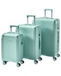 Set of 3 Suitcases Mint Green Synthetic Material Iron Silent Wheels Anti-Theft Zipper 3 Sizes TSA Lock Comfort Beliani