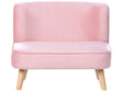 Kids Sofa Pink Velvet Upholstered Armless  Modern Children Toddler Couch Beliani