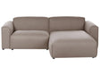 Left-Hand Corner Sofa Taupe Fabric Upholstery Pine Wood Legs 3 Seater Living Room Beliani