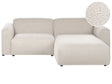 Left-Hand Corner Sofa Beige Boucle Upholstery Pine Wood Legs 3 Seater Living Room Beliani