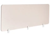 Desk Screen Beige PET Board Fabric Cover 180 x 50 cm Acoustic Screen Modular Mounting Clamps Home Office Beliani
