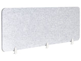Desk Screen Grey PET Board Fabric Cover 180 x 50 cm Acoustic Screen Modular Mounting Clamps Home Office Beliani