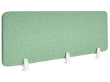 Desk Screen Green PET Board Fabric Cover 180 x 50 cm Acoustic Screen Modular Mounting Clamps Home Office Beliani