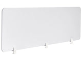 Desk Screen Off-White PET Board Fabric Cover 180 x 50 cm Acoustic Screen Modular Mounting Clamps Home Office Beliani