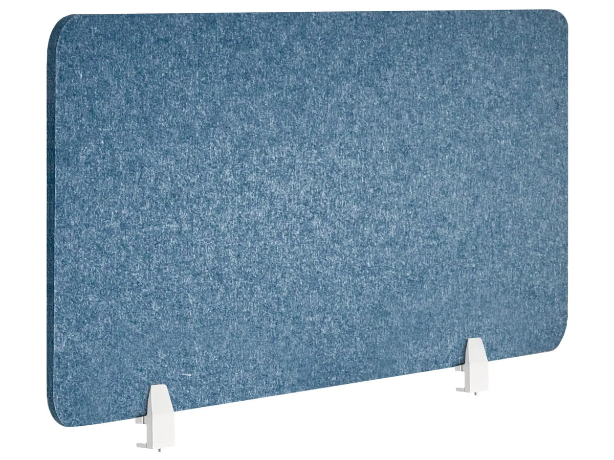 Desk Screen Blue PET Board Fabric Cover 120 x 50 cm Acoustic Screen Modular Mounting Clamps Home Office Beliani