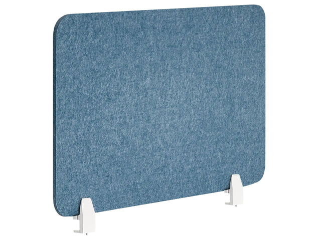 Desk Screen Blue PET Board Fabric Cover 80 x 50 cm Acoustic Screen Modular Mounting Clamps Home Office Beliani