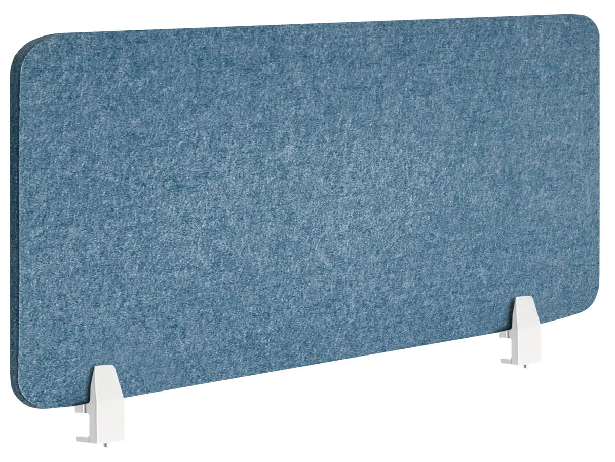 Desk Screen Blue PET Board Fabric Cover 160 x 50 cm Acoustic Screen Modular Mounting Clamps Home Office Beliani