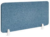 Desk Screen Blue PET Board Fabric Cover 160 x 50 cm Acoustic Screen Modular Mounting Clamps Home Office Beliani