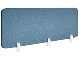 Desk Screen Blue PET Board Fabric Cover 180 x 50 cm Acoustic Screen Modular Mounting Clamps Home Office Beliani