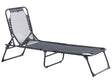 Sun Lounger Black Textilene Seat Folding Steel Frame Adjustable Backrest UV Resistant Beliani