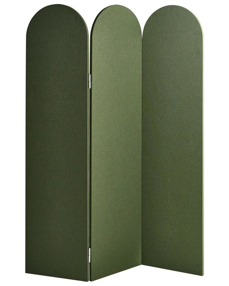 Acoustic Room Divider Green Polyester Steel Frame 3 Panels Decorative Screen Partition Beliani
