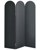 Acoustic Room Divider Dark Grey Polyester Steel Frame 3 Panels Decorative Screen Partition Beliani