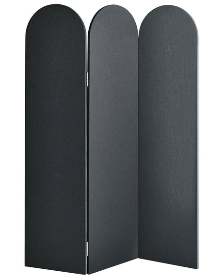 Acoustic Room Divider Dark Grey Polyester Steel Frame 3 Panels Decorative Screen Partition Beliani