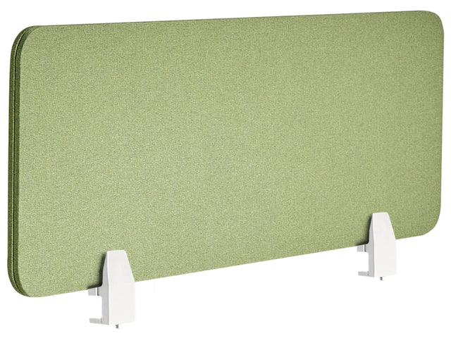 Desk Screen Green PET Board Fabric Cover 120 x 40 cm Acoustic Screen Modular Mounting Clamps Home Office Beliani