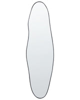 Wall Mirror Black Metal Frame 41 x 160 cm Aluminium Irregular Shape with Hooks Modern Style Wall Decor Beliani