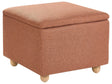 Storage Pouffe Golden Brown Fabric Water-repellent Finish Upholstered Footstool with Storage Hallway Seat Beliani