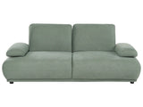 3 Seater Sofa Light Green Fabric Upholstery Water-Repellent Adjustable Backrest &amp; Armrest Wooden Legs Living Room Modern Beliani