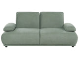 2 Seater Sofa Light Green Fabric Upholstery Water-Repellent Adjustable Backrest &amp; Armrest Wooden Legs Living Room Modern Beliani