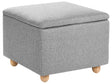 Storage Pouffe Light Grey Fabric Water-repellent Finish Upholstered Footstool with Storage Hallway Seat Beliani