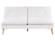 Sofa Bed White Fabric Upholstery Wooden Legs 3 Seater Armless Click-Clack Sleeping Mechanism Quilted Beliani