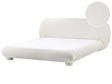 Bed Off White Boucle Polyester Fabric EU Super King Size 6ft Minimalist Retro Design Beliani