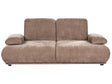 3 Seater Sofa Brown Fabric Upholstery Adjustable Backrest &amp; Armrest Wooden Legs Living Room Modern Beliani