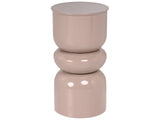 Accent Side Table Light Beige Iron Painted Indoor Living Room Bedroom Beliani