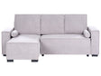 3 Seater Corner Sofa Bed Grey Fabric Upholstery Right Handed with Storage Armrests Reversible Modern Style Living Room Beliani