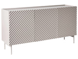 3 Door Sideboard Light Beige MDF Cabinet Metal Legs Modern Design Bedroom Living Room Beliani