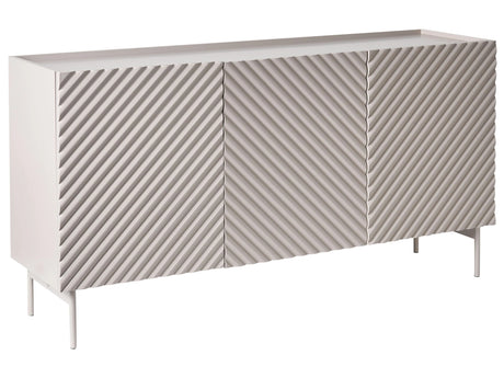 3 Door Sideboard Light Beige MDF Cabinet Metal Legs Modern Design Bedroom Living Room Beliani