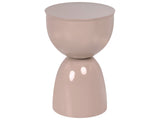 Accent Side Table Light Beige Iron Painted Indoor Living Room Bedroom Beliani