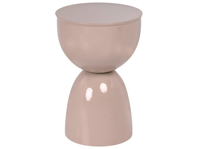 Accent Side Table Light Beige Iron Painted Indoor Living Room Bedroom Beliani