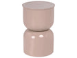Accent Side Table Light Beige Iron Painted Indoor Living Room Bedroom Beliani