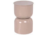 Accent Side Table Light Beige Iron Painted Indoor Living Room Bedroom Beliani