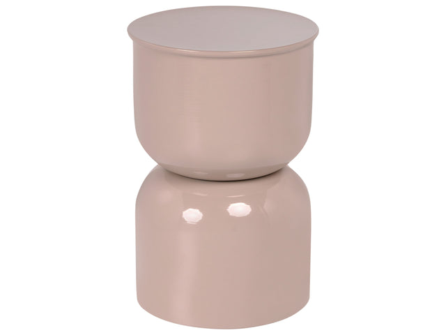 Accent Side Table Light Beige Iron Painted Indoor Living Room Bedroom Beliani