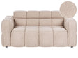 2 Seater Sofa Beige Boucle Upholstery Bubble Cloud Shape Ouilted Sofa Modern Minimalistic Style Living Room Beliani