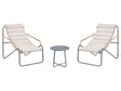Outdoor Lounge Set  Dark Grey Steel Frames Fabric Seats 2 Seater Lounge Chairs and Table Beliani