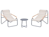 Outdoor Lounge Set  Dark Grey Steel Frames Fabric Seats 2 Seater Lounge Chairs and Table Beliani