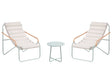 Outdoor Lounge Set Green Steel Frames Fabric Seats 2 Seater Lounge Chairs and Table Beliani