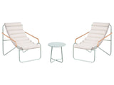 Outdoor Lounge Set Green Steel Frames Fabric Seats 2 Seater Lounge Chairs and Table Beliani